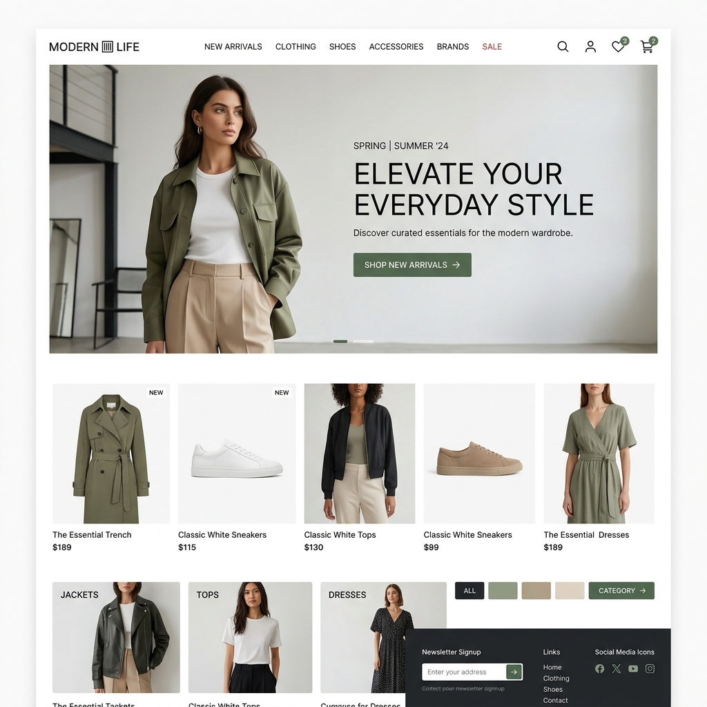 Modern storefront template